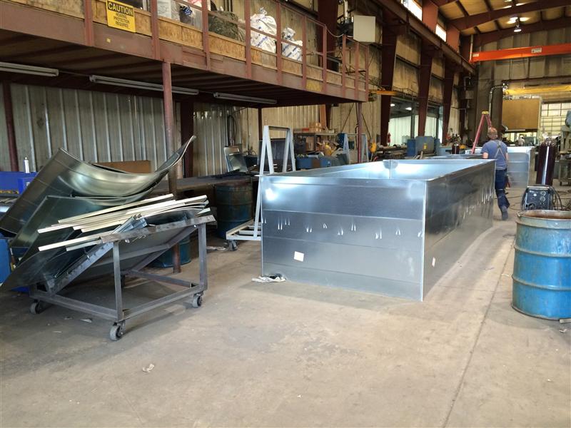 Large rectangular duct on the shop floor